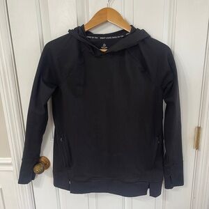 Aerie OFFLINE Size XS Lightweight Activewear Hoodie Black Zip Pockets